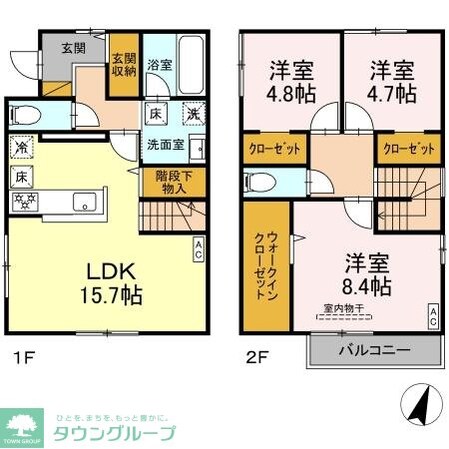 大野町2丁目戸建貸家の物件間取画像